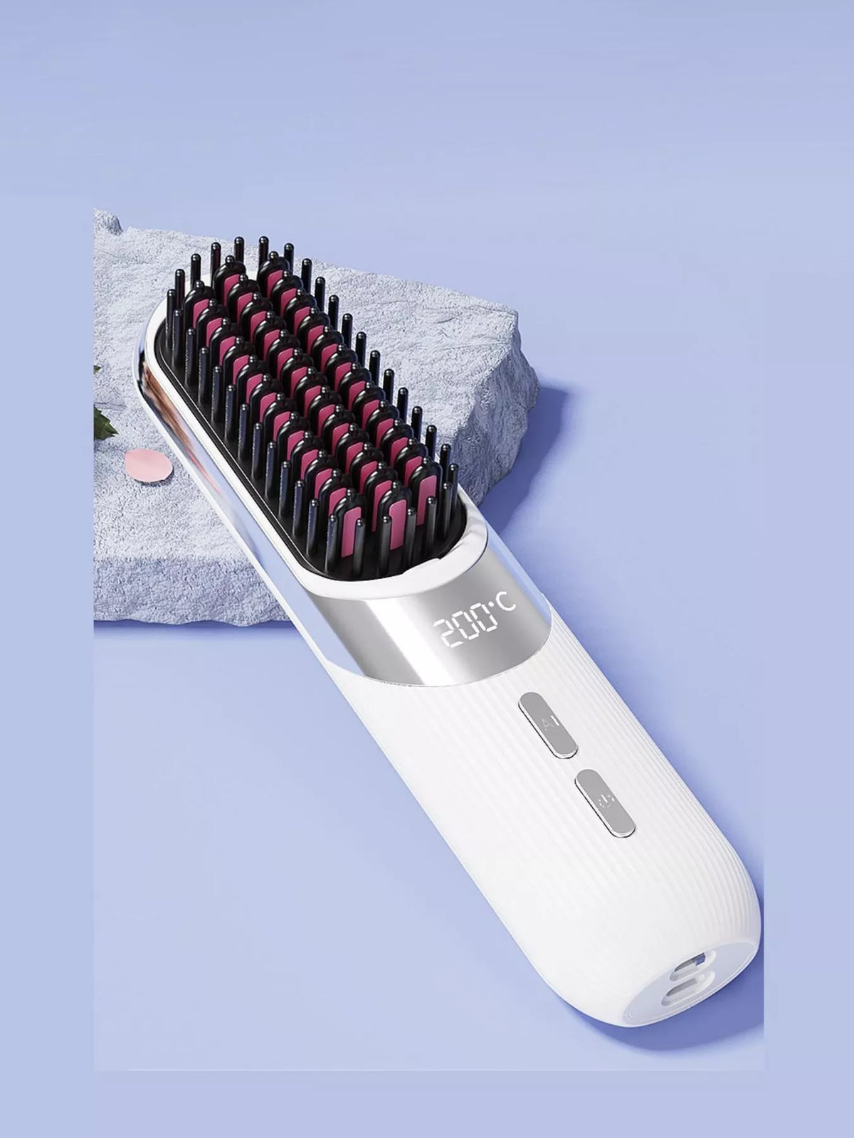 Blush pink heated straightening comb