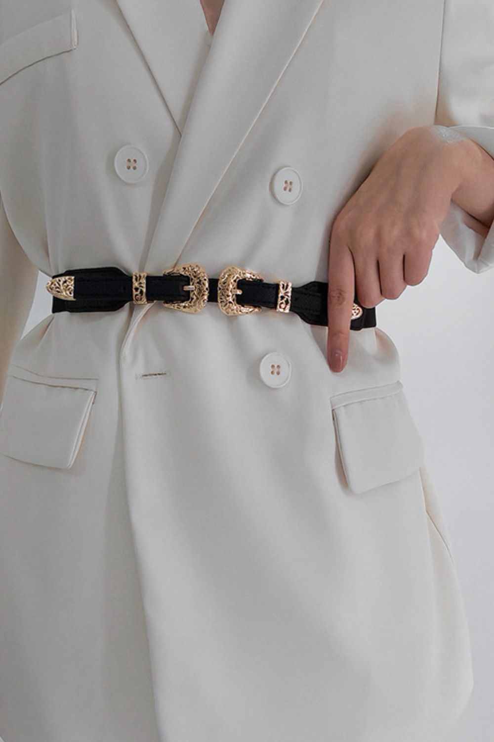 Double Buckle Elastic Belt - Fashorio
