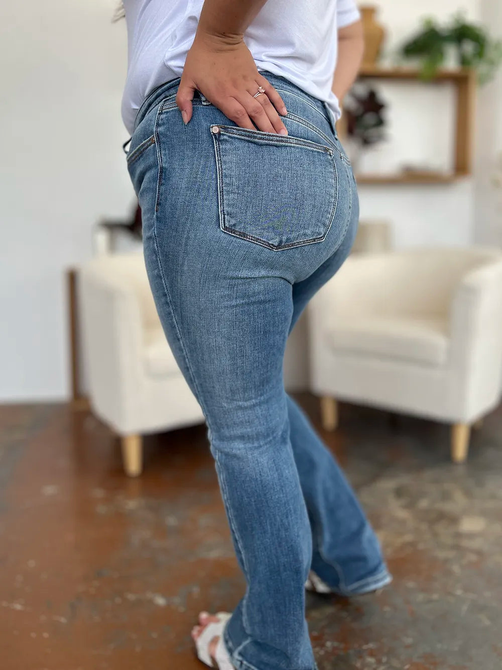 Judy Blue Mid Rise Straight Jeans view 9