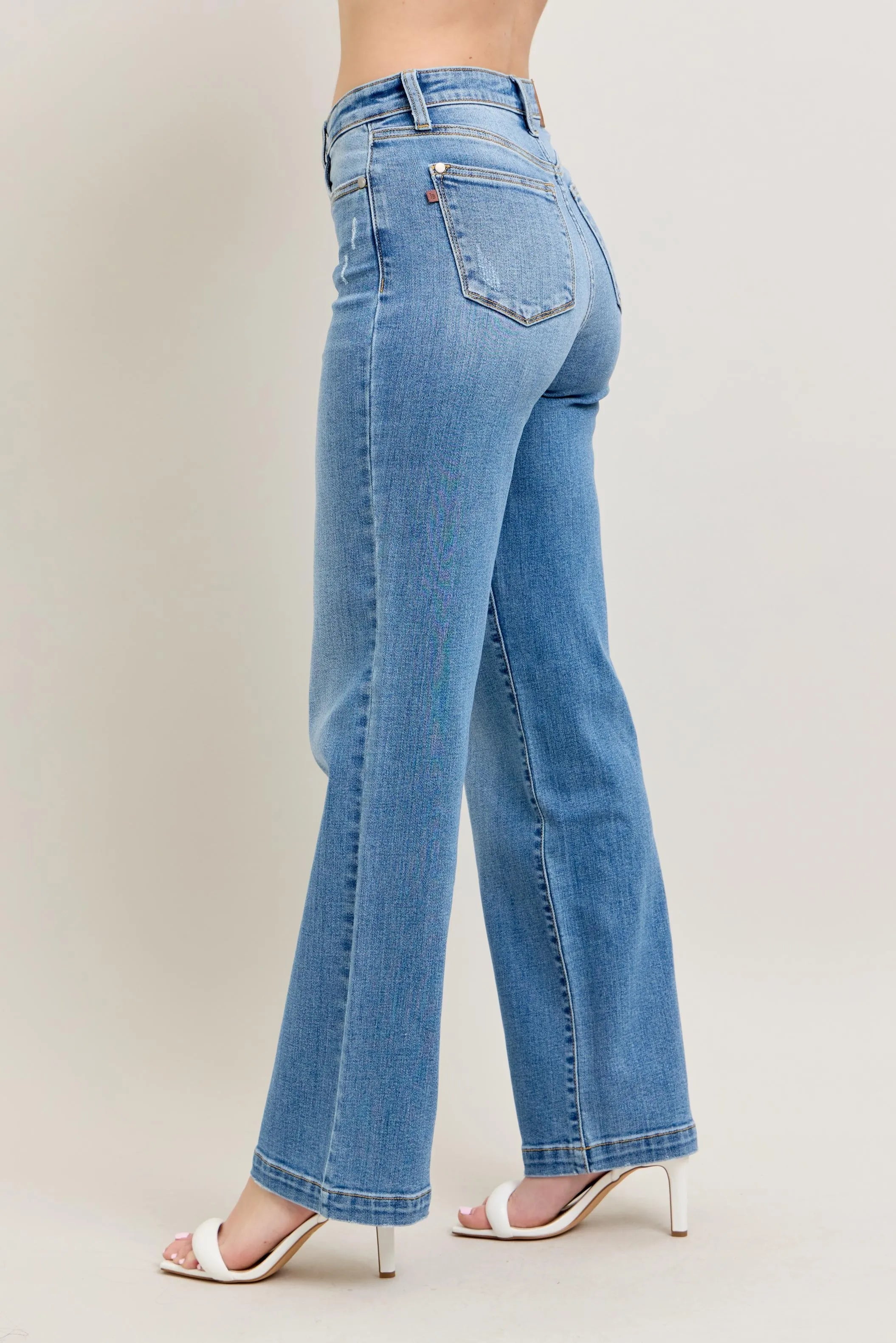 Judy Blue Full Size High Waist Straight Jeans Plus Size - Fashorio