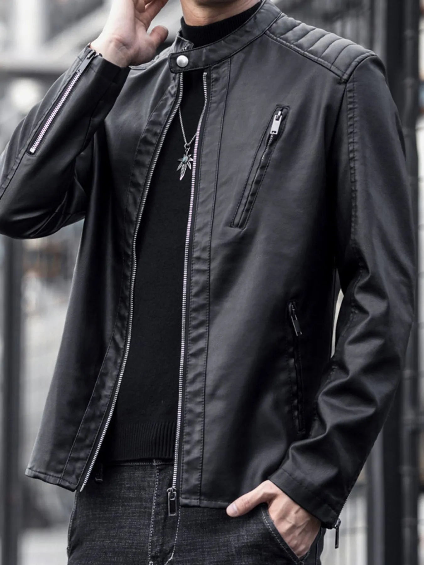 Men's Plus Size Zip Up Long Sleeve Jacket - Fashorio