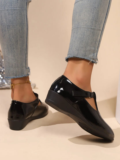 Point Toe Wedge Loafers - Fashorio