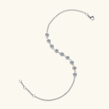 Inlaid Moissanite 925 Sterling Silver Bracelet - Fashorio