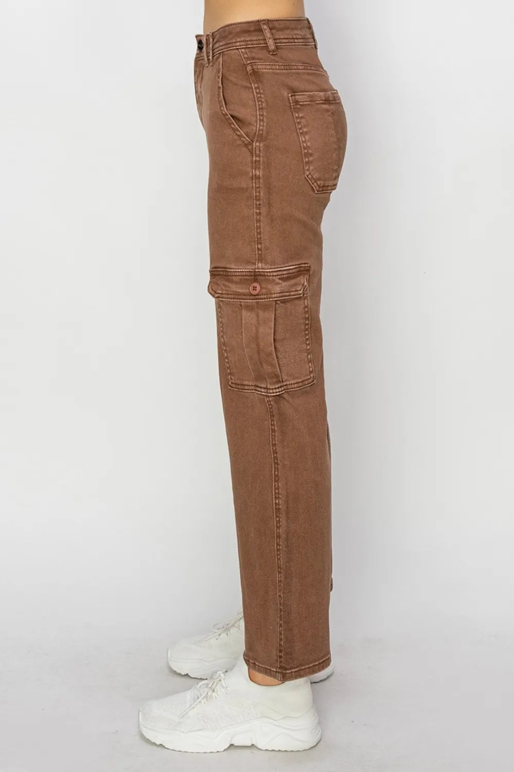 Risen Full Size High Rise Cargo Jeans - Fashorio