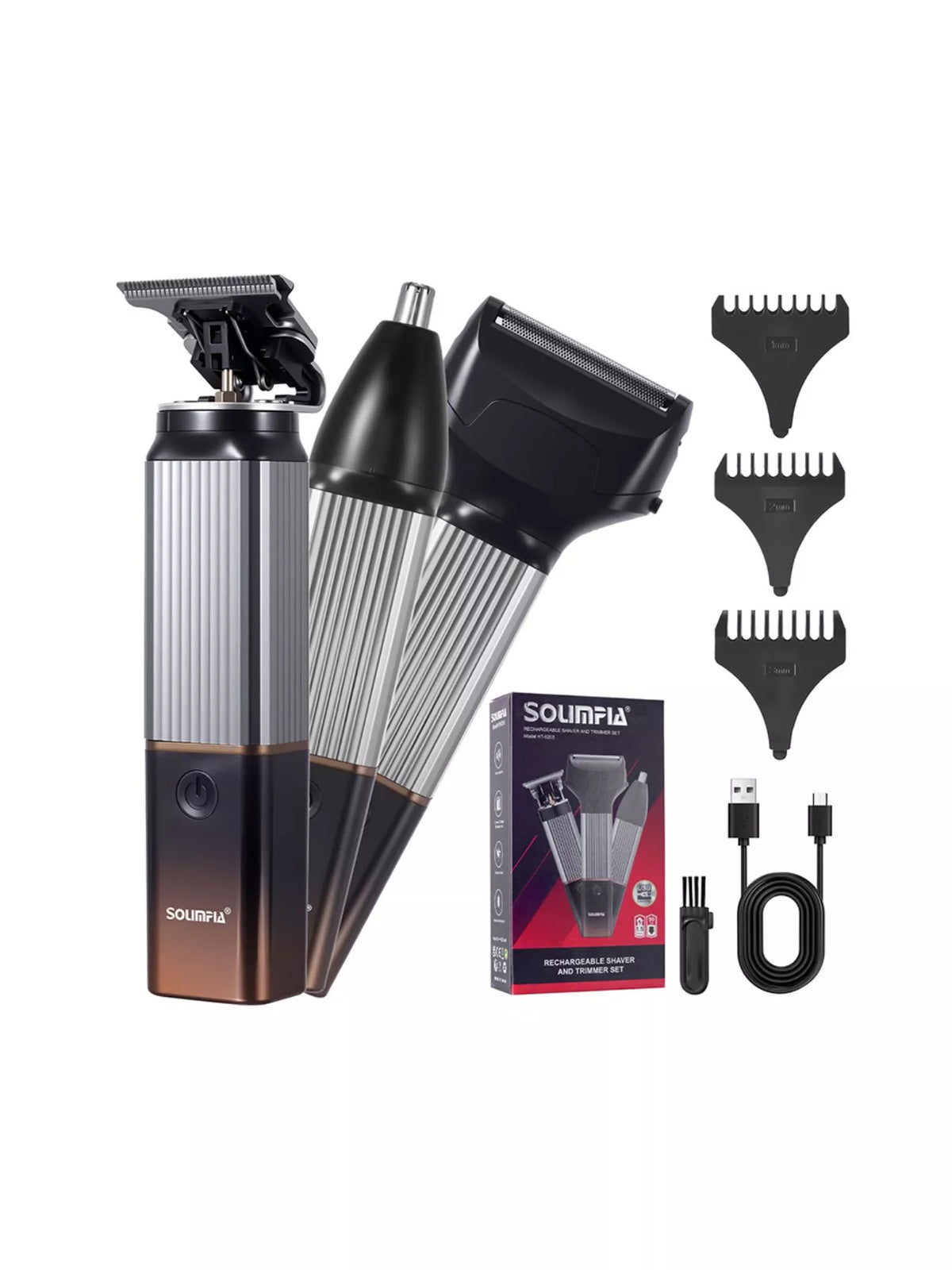 Rechargeable cordless hair clipper full view