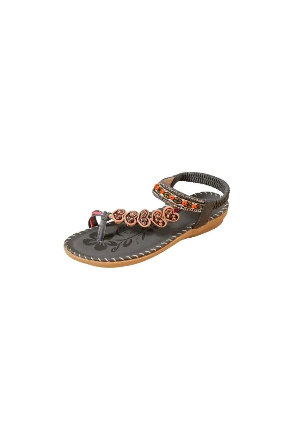 Toe loop flat sandals in deep red