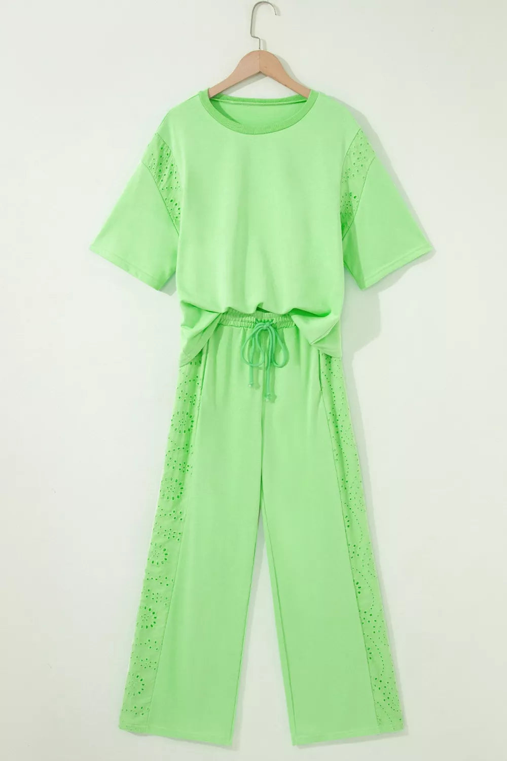 Green coordinated lace set full length styling