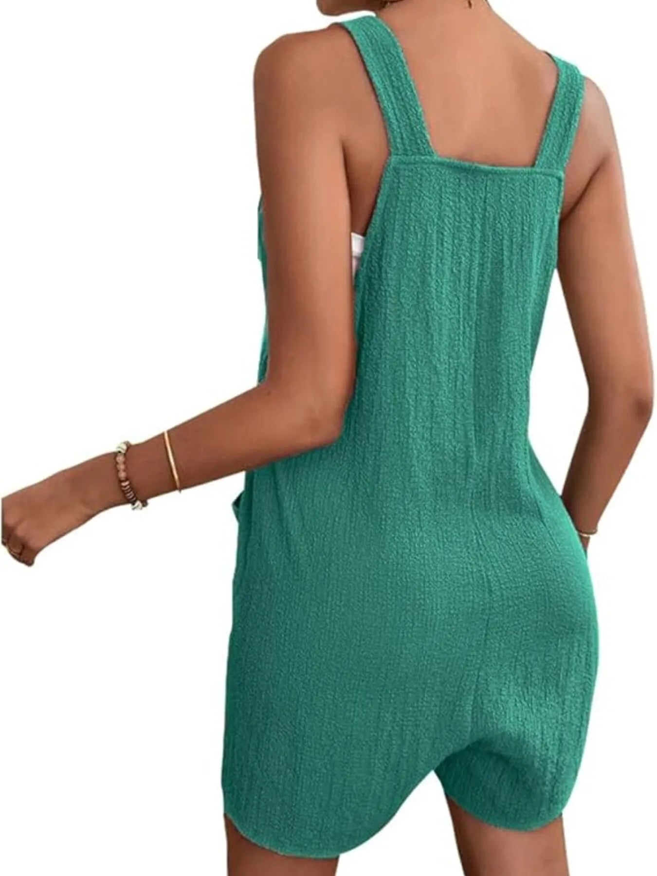 Full Size Knot Strap Romper with Pockets Plus Size - Fashorio