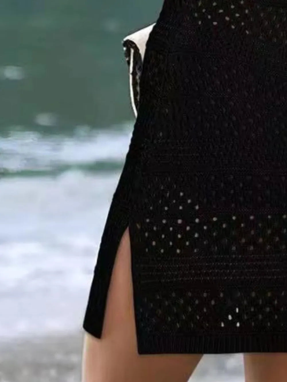Openwork Scoop Neck Kimono Cover Up, view 9