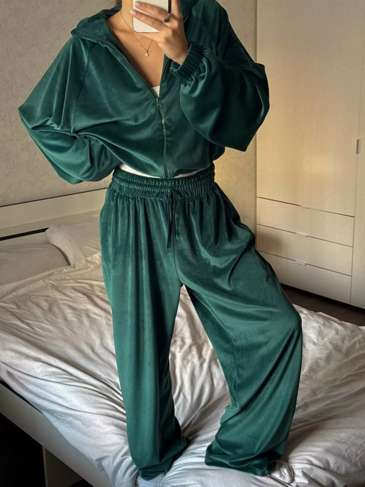 Zip Up Long Sleeve Jacket and Pants Set, view 8