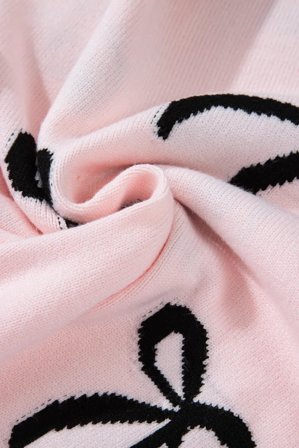 Cozy blush bow sweater full length view