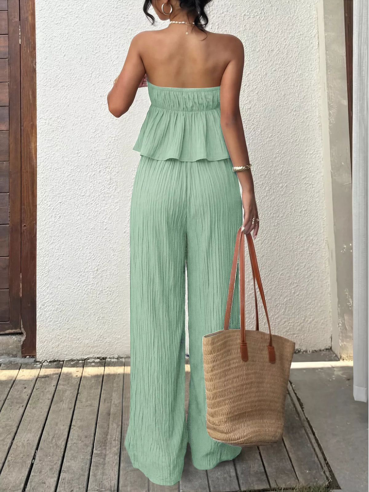 Tube Top and Wide Leg Pants Set, view 7