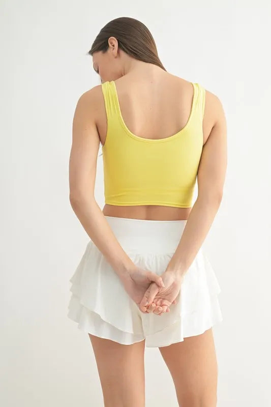 MONO B Ruched Front Active Tank - Fashorio