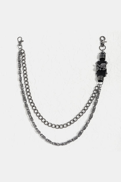 Double Layer Alloy Chain Belt Black One Size - Fashorio