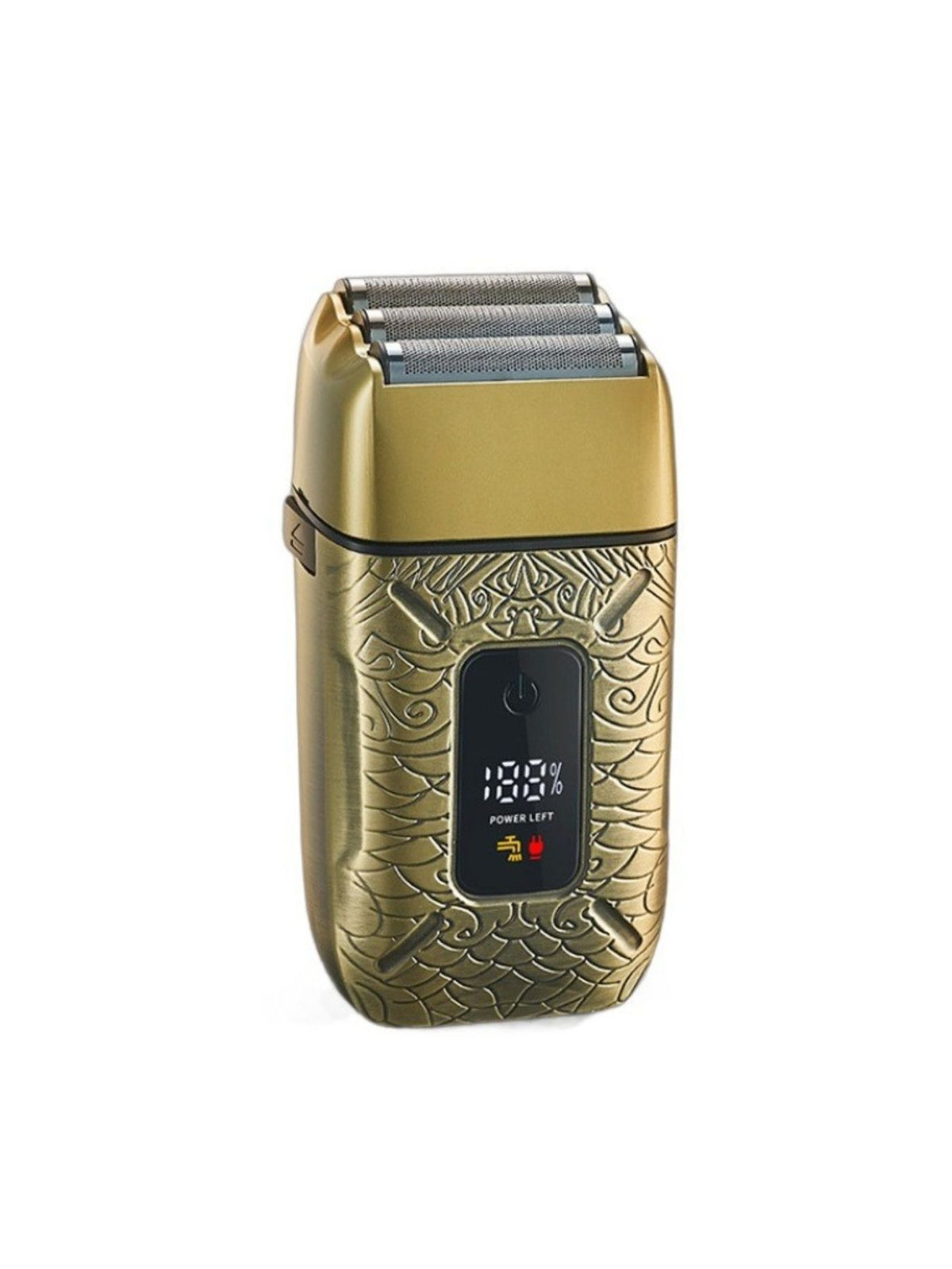 Waterproof electric shaver on white background