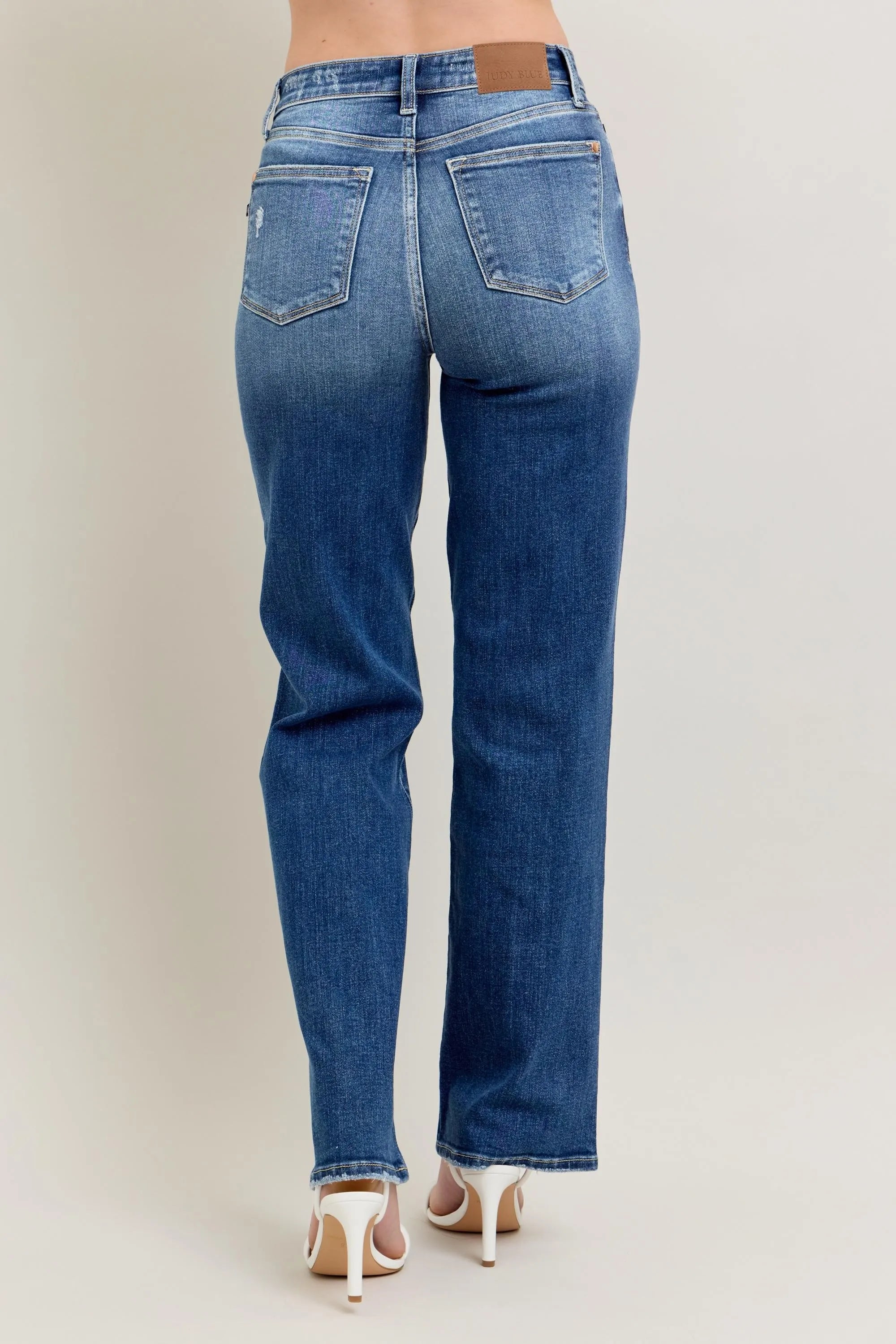 Judy Blue Full Size High Waist 90's Straight Leg Jeans Plus Size - Fashorio