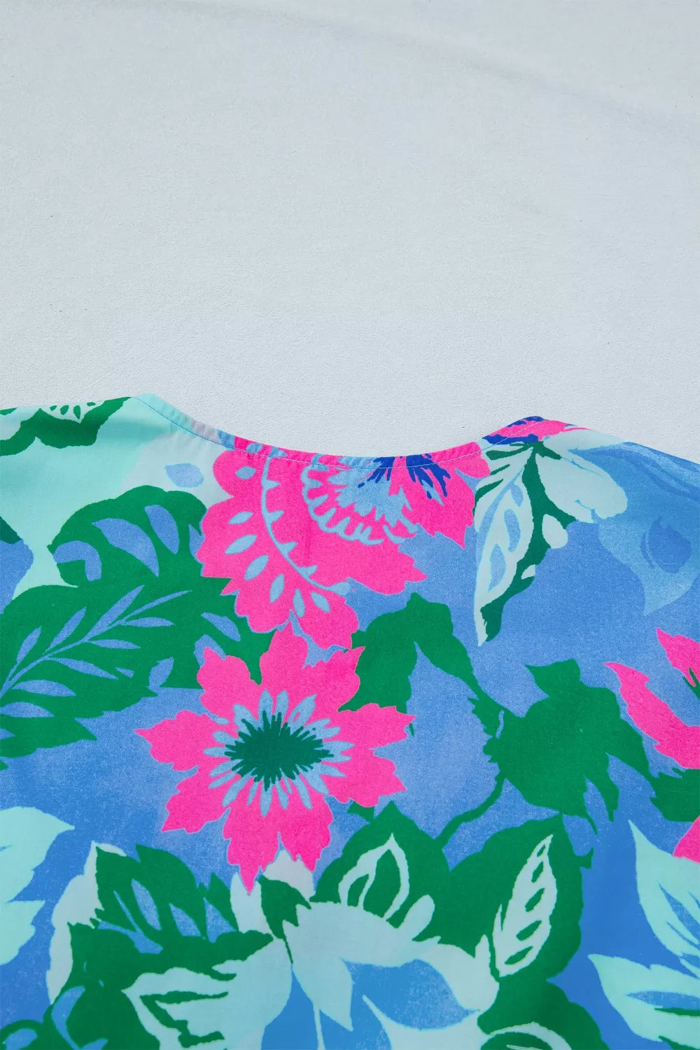 Floral half sleeve blouse shoulder detail