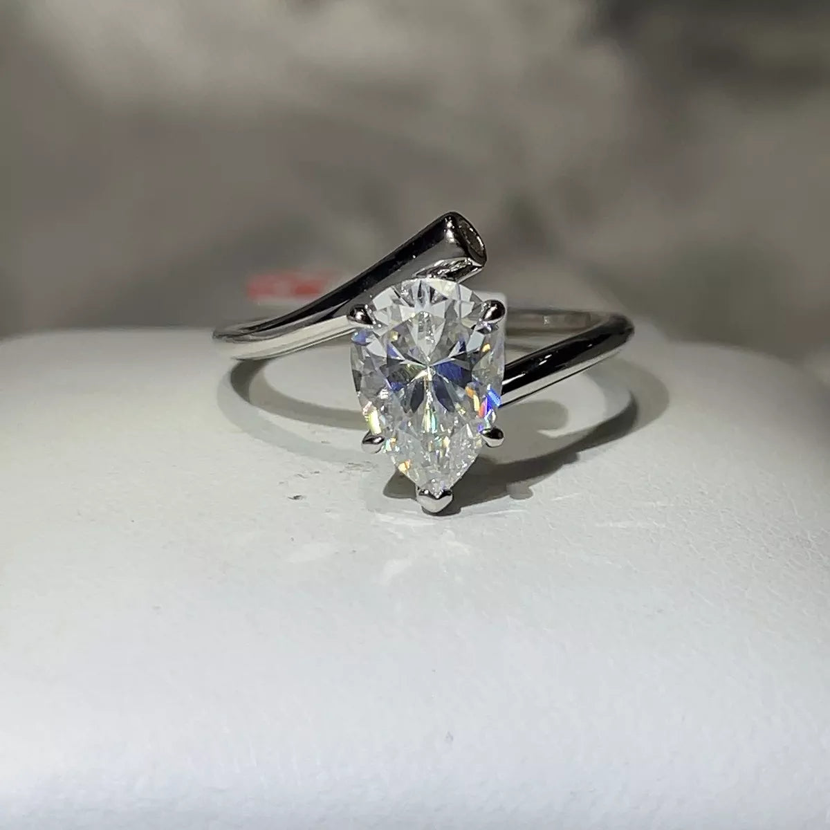 Starglow 2 carat moissanite sterling silver solitaire ring