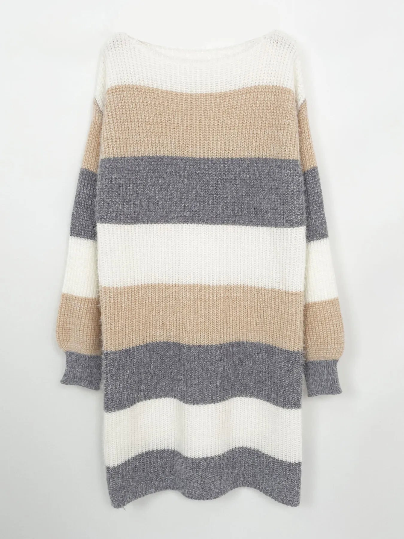 Color Block Long Sleeve Sweater Dress - Fashorio
