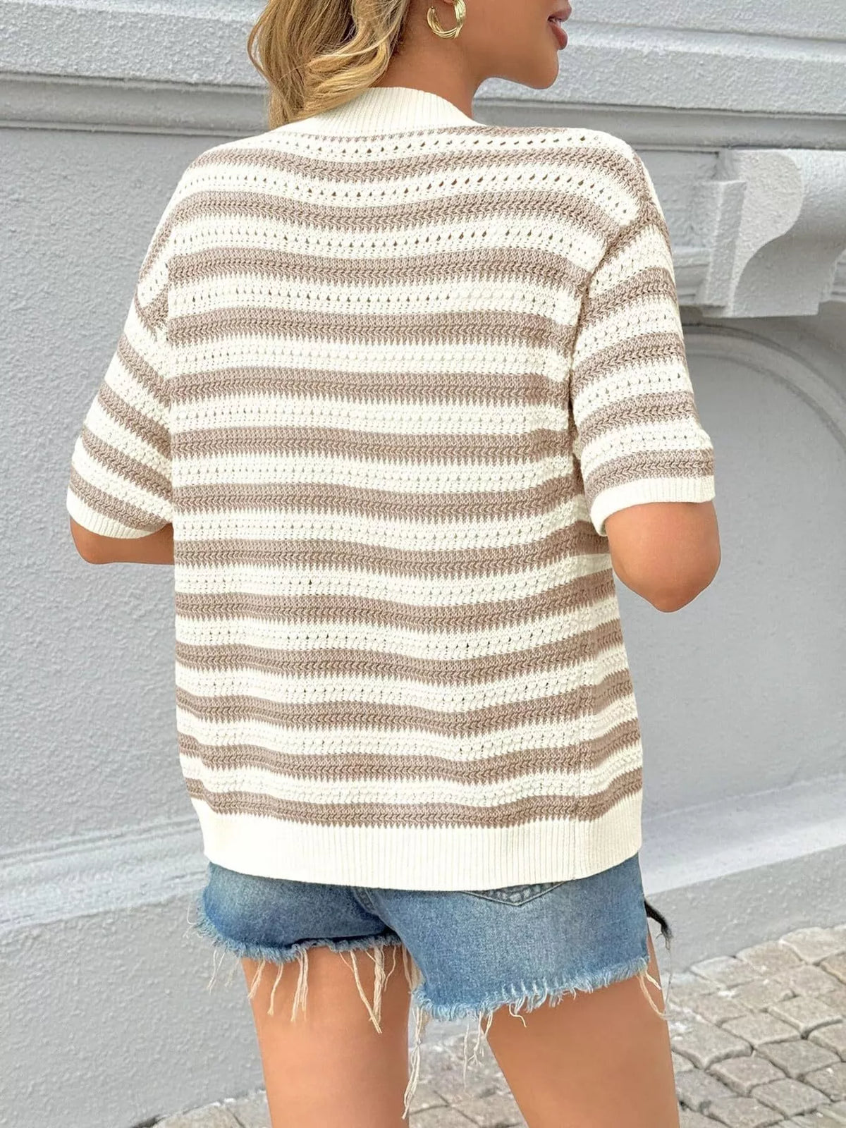 Striped Button Up Cardigan, view 9