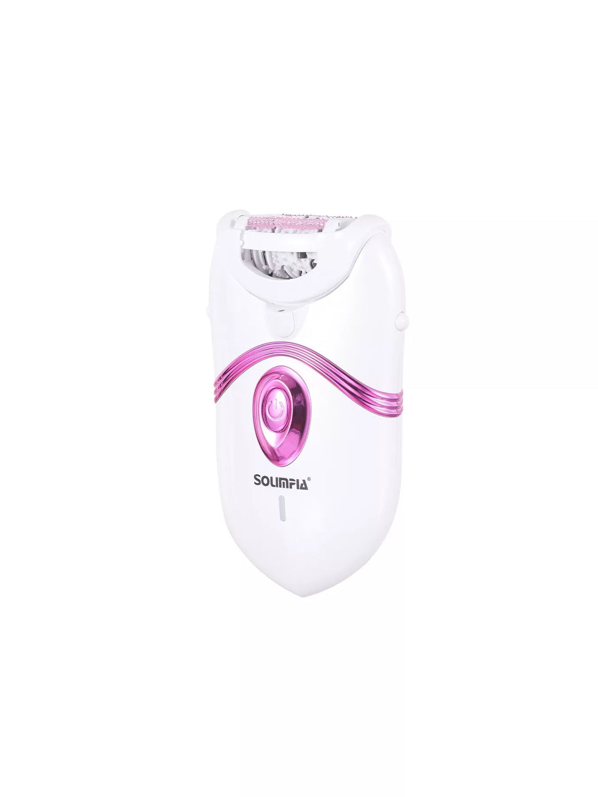 Cordless epilator power button close up