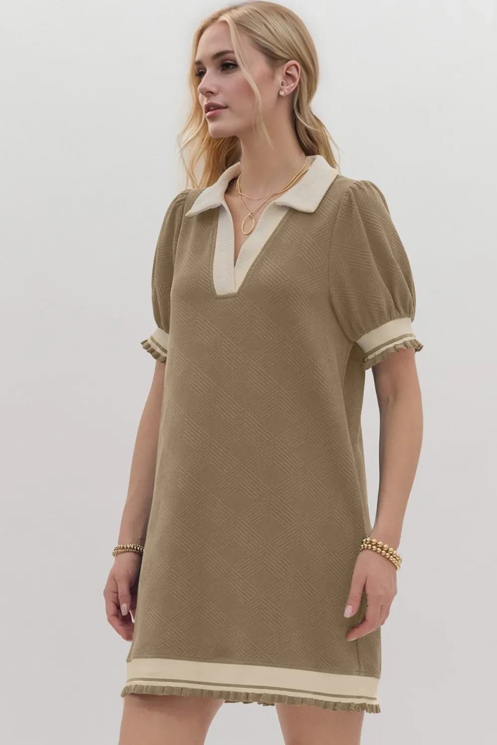 Johnny collar mini dress back view