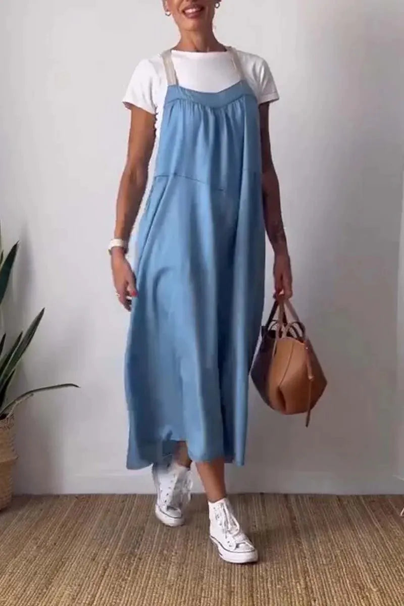 Ruched Cami Maxi Dress with Pockets Plus Size detail view