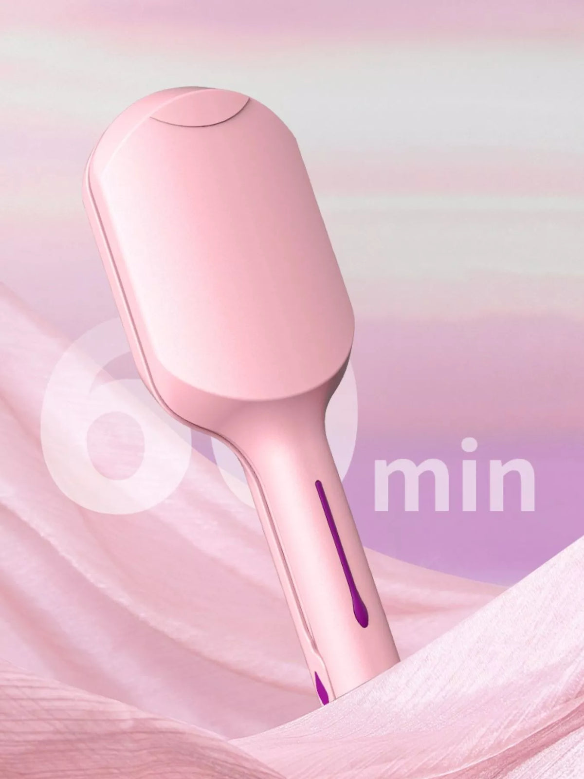 Lavender curling iron side view