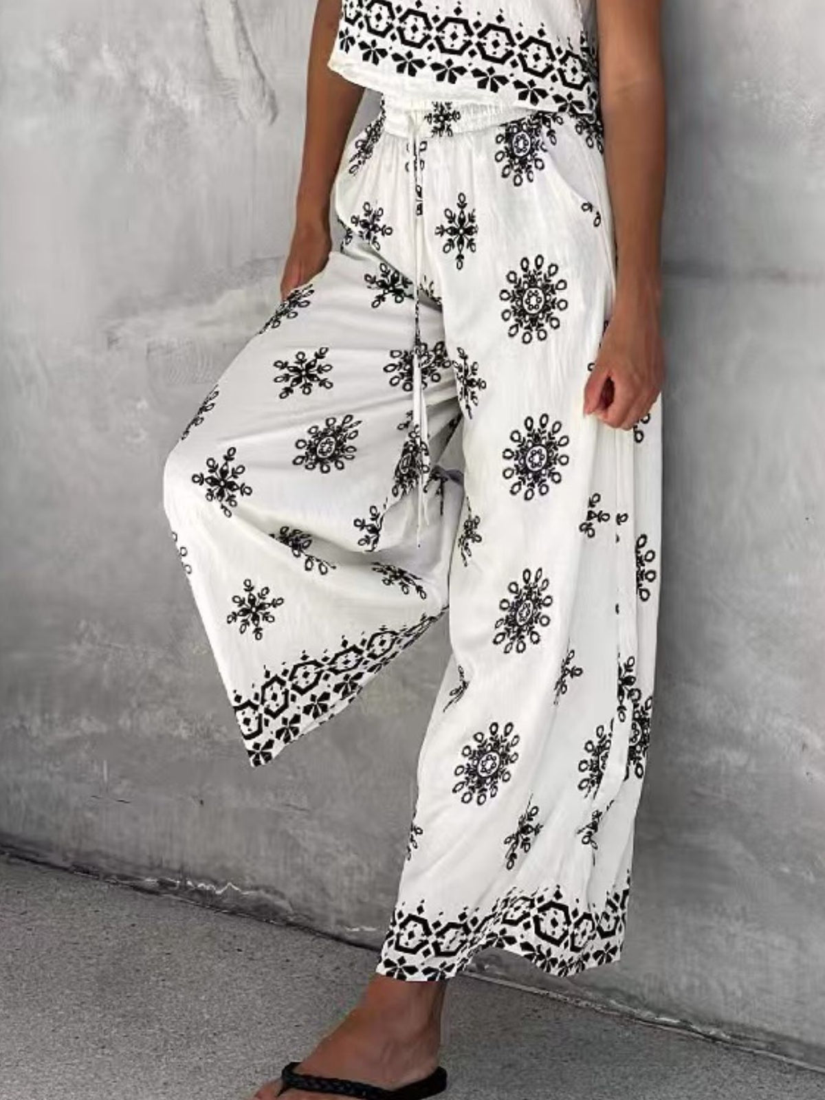 Sleeveless Top and Wide Leg Pants Set, view 8