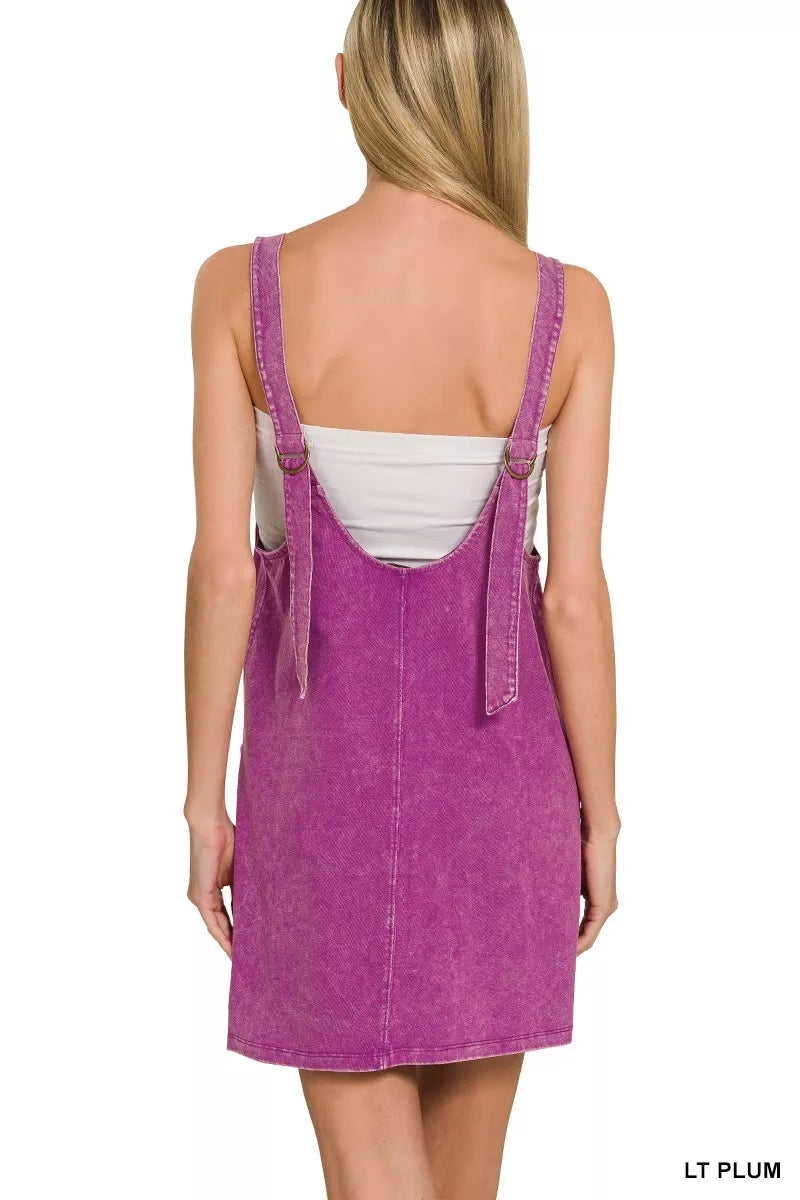 Acid Washed Overall Knit Mini Dress side view