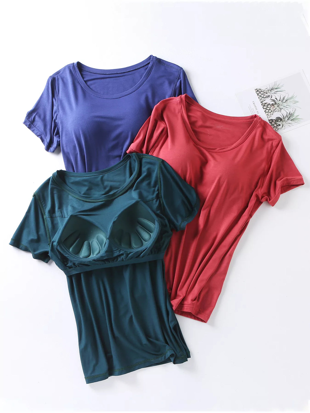 Plus Size Padded Modal Tee and Shorts Two Piece Set, view 23