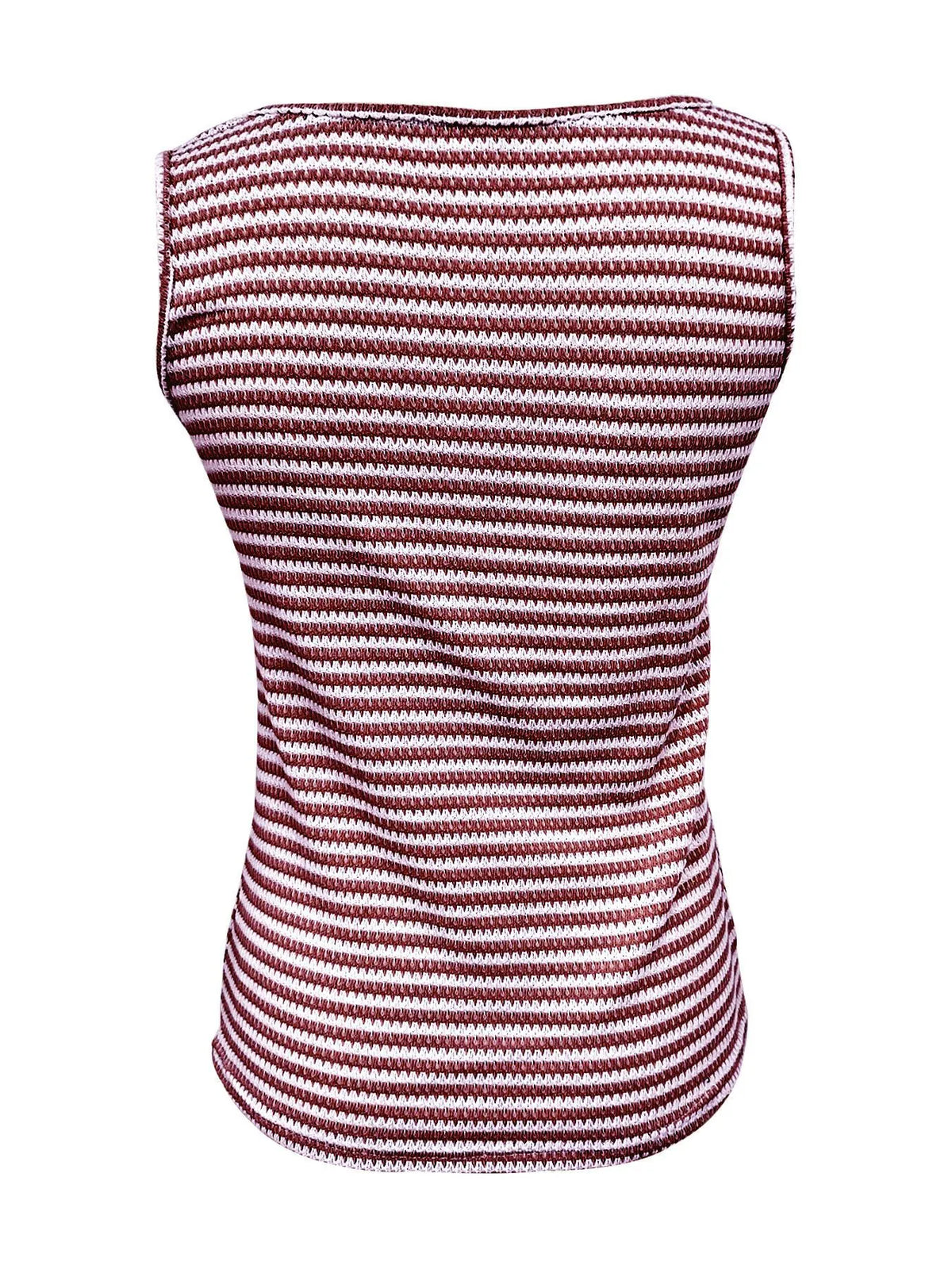 Striped tank top styled with a skirt