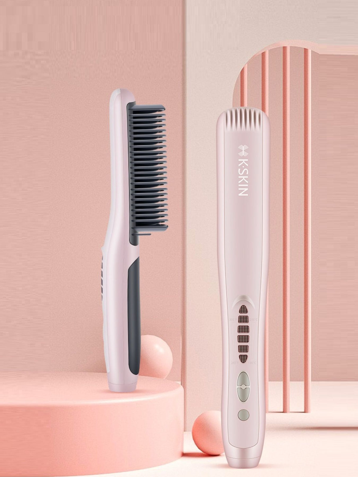Comb gliding through straight hair