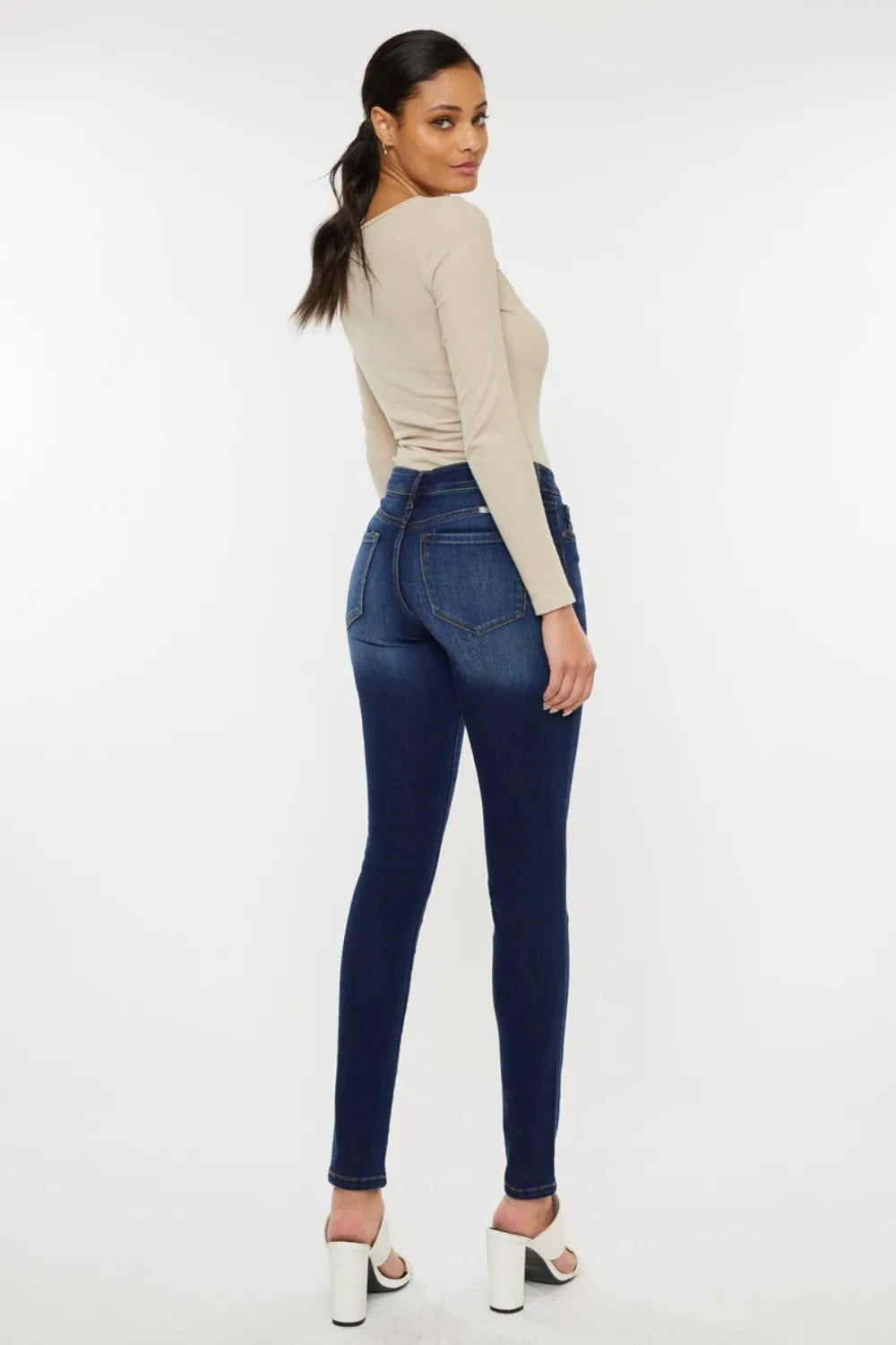 Kancan Mid Rise Gradient Skinny Jeans - Fashorio