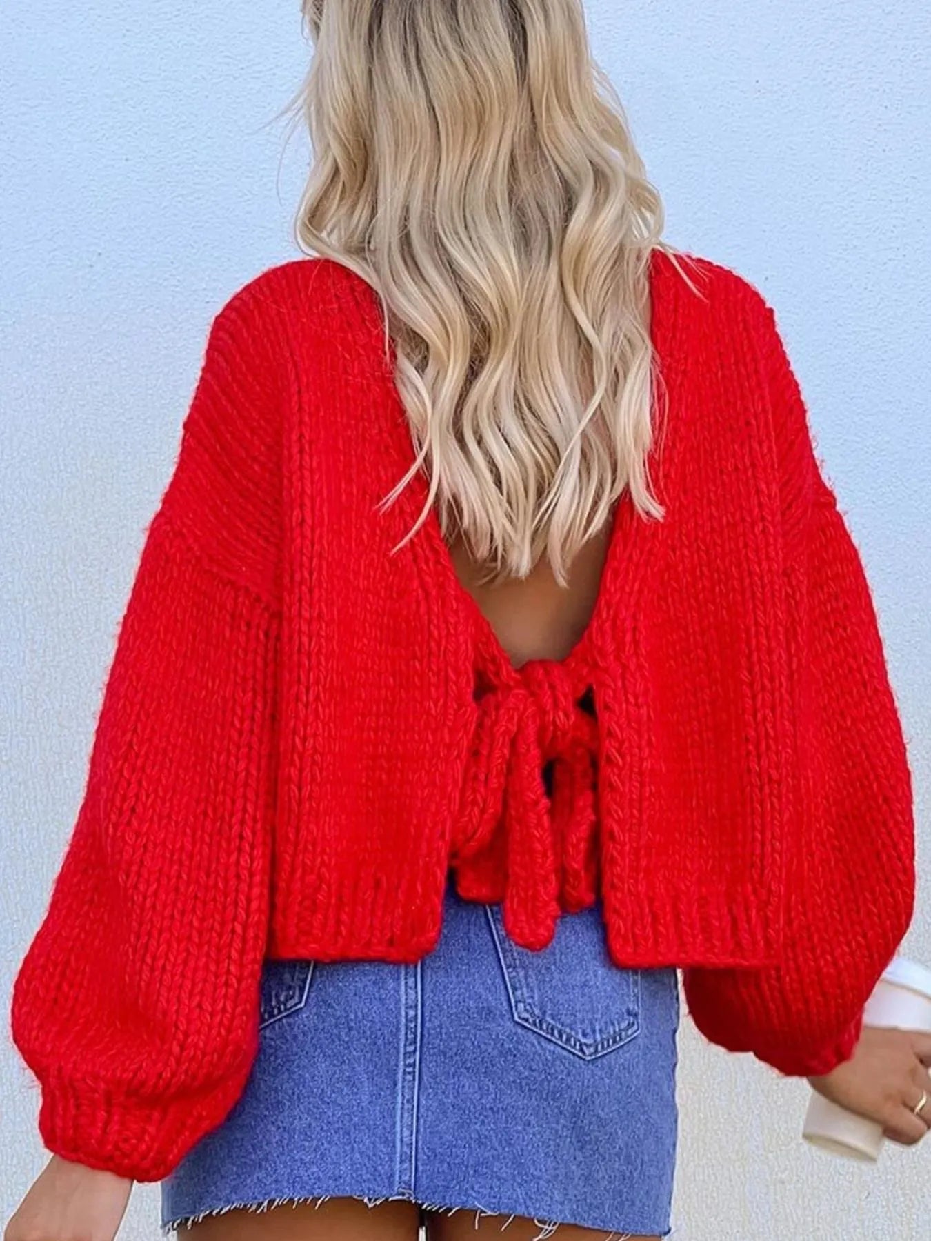 Tied Drop Shoulder Cardigan - Fashorio