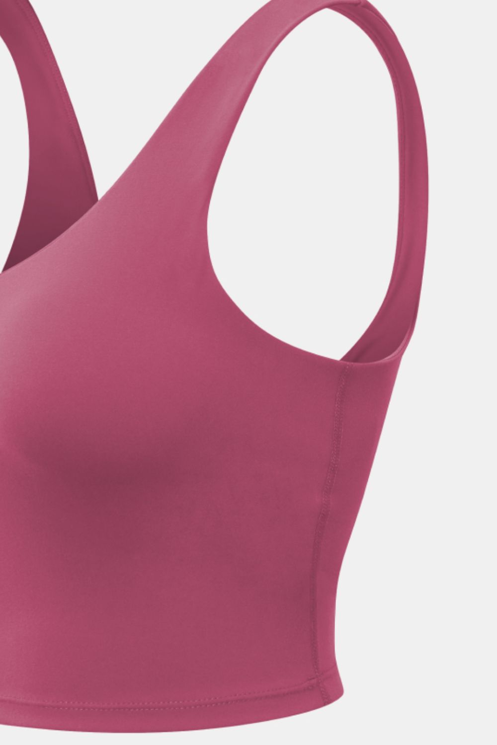 cropped scoop neck active tank styled on model