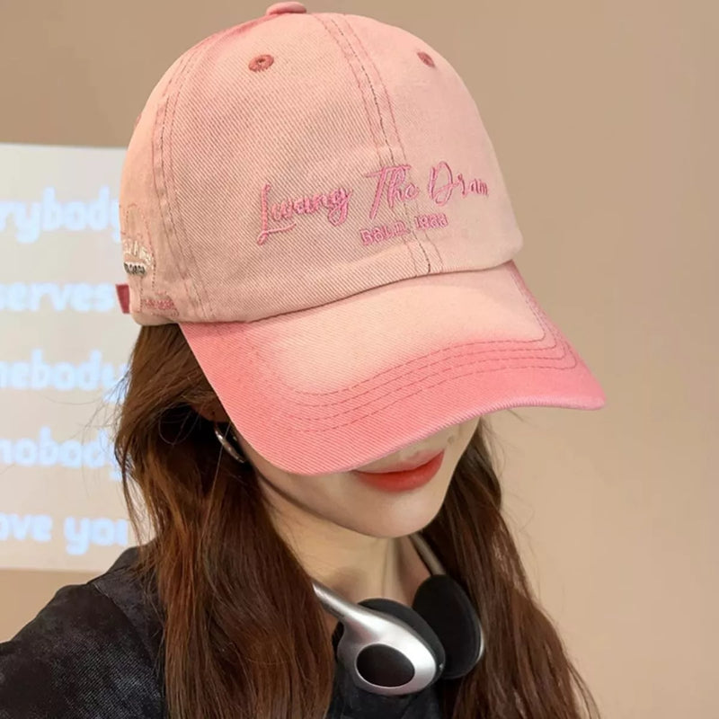 Embroidered gradient baseball cap, front view