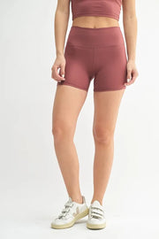 MONO B Venice Cloud Light Contour Biker Shorts RED PEAR - Fashorio