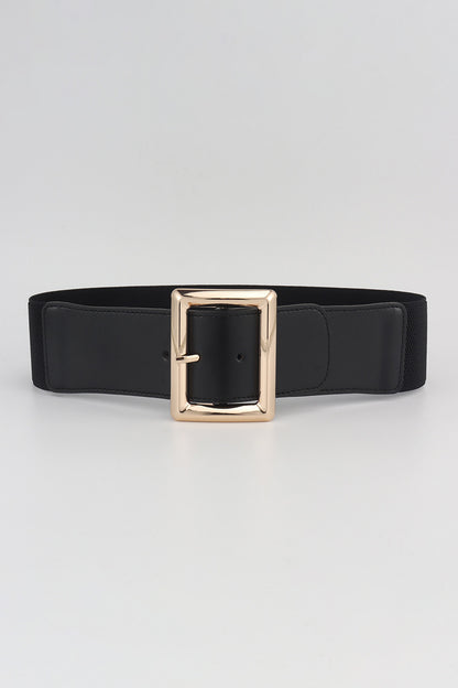 Rectangle Buckle Elastic Wide Belt - Fashorio