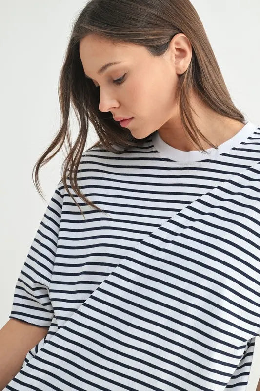 Nautical striped cotton top back view