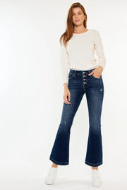 Kancan Mid Rise Button Fly Flare Jeans Medium - Fashorio
