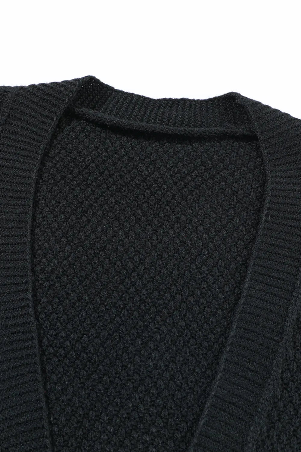 Floral Applique Drop Shoulder Open Front Cardigan - Fashorio