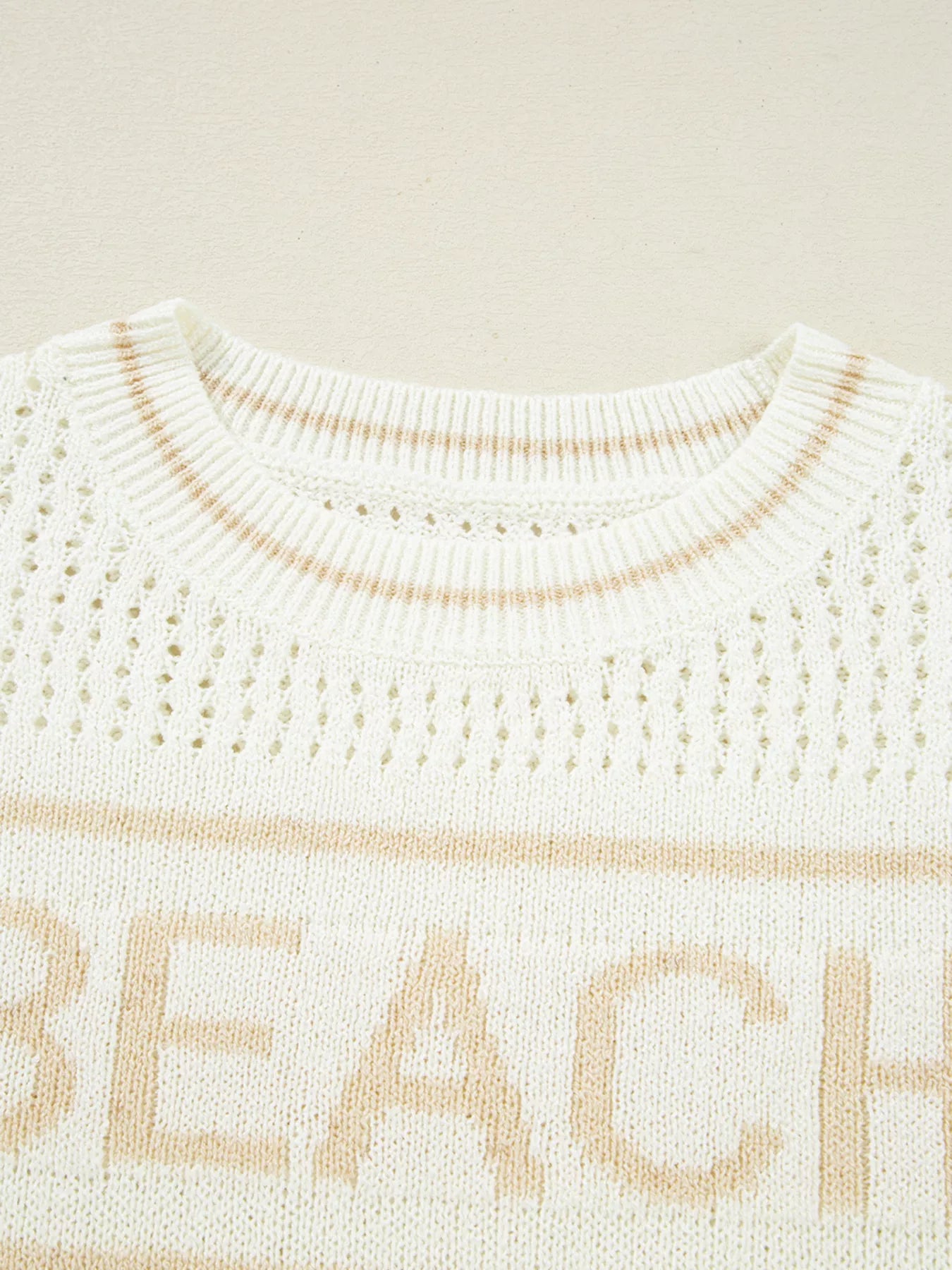 BEACH Hollow Out Knitted Lightweight Dolman Sweater - Fashorio