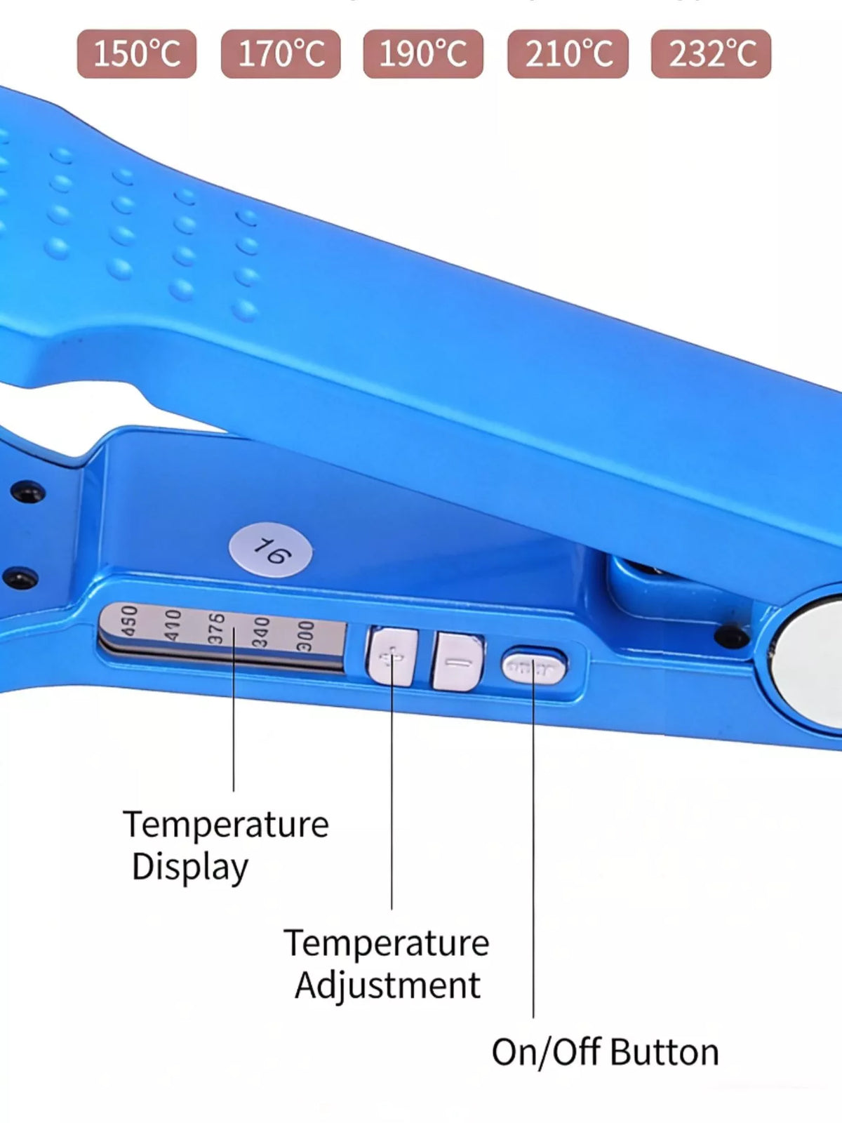 Straightener temperature controls detail