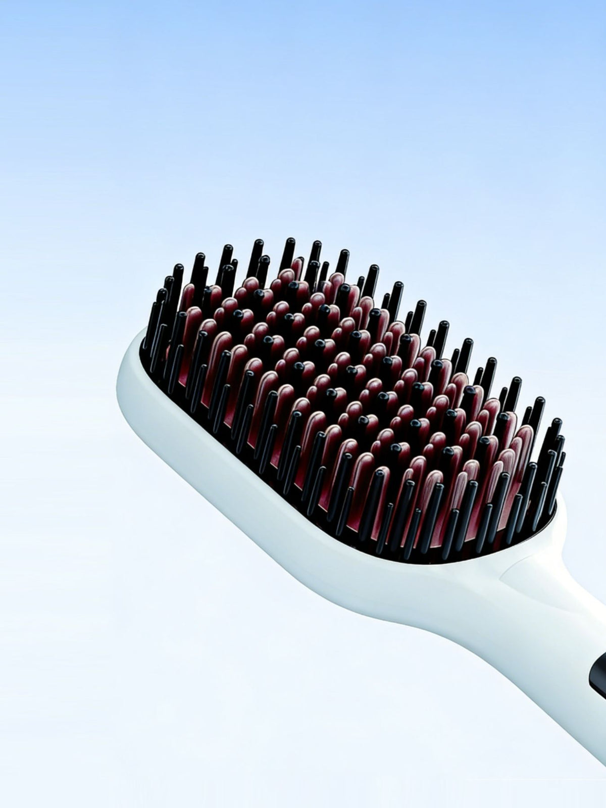 Close up of heated comb teeth