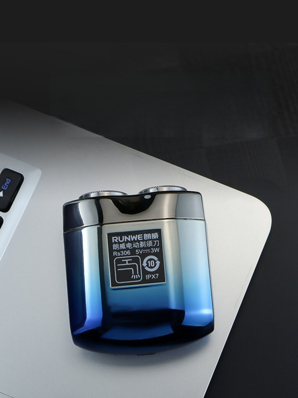 Waterproof shaver rinsed under water