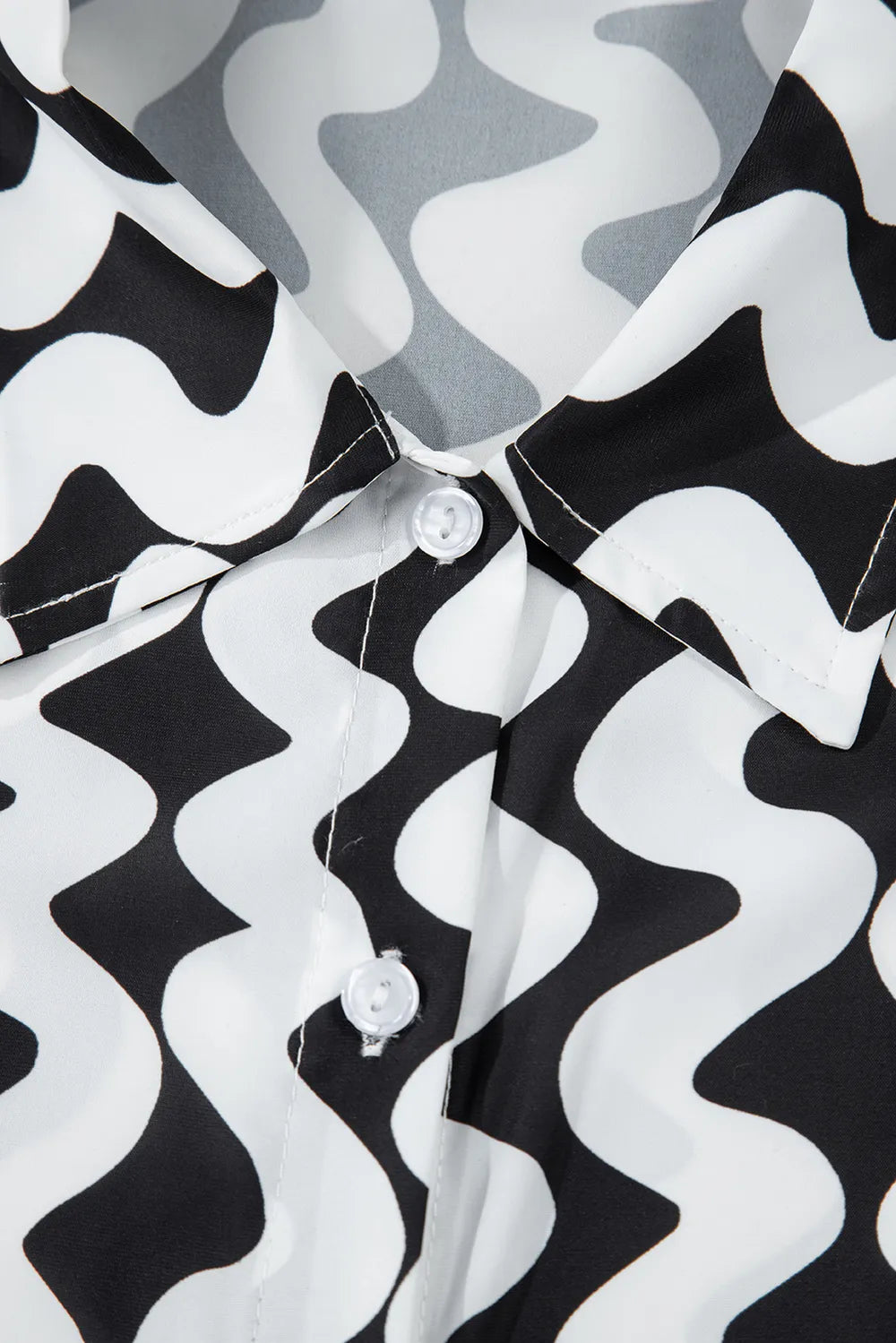 Button Down Contrast Striped Cover-Up - Fashorio