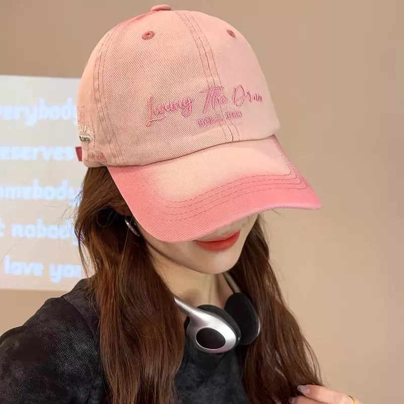 Close up of the embroidery on the cap front