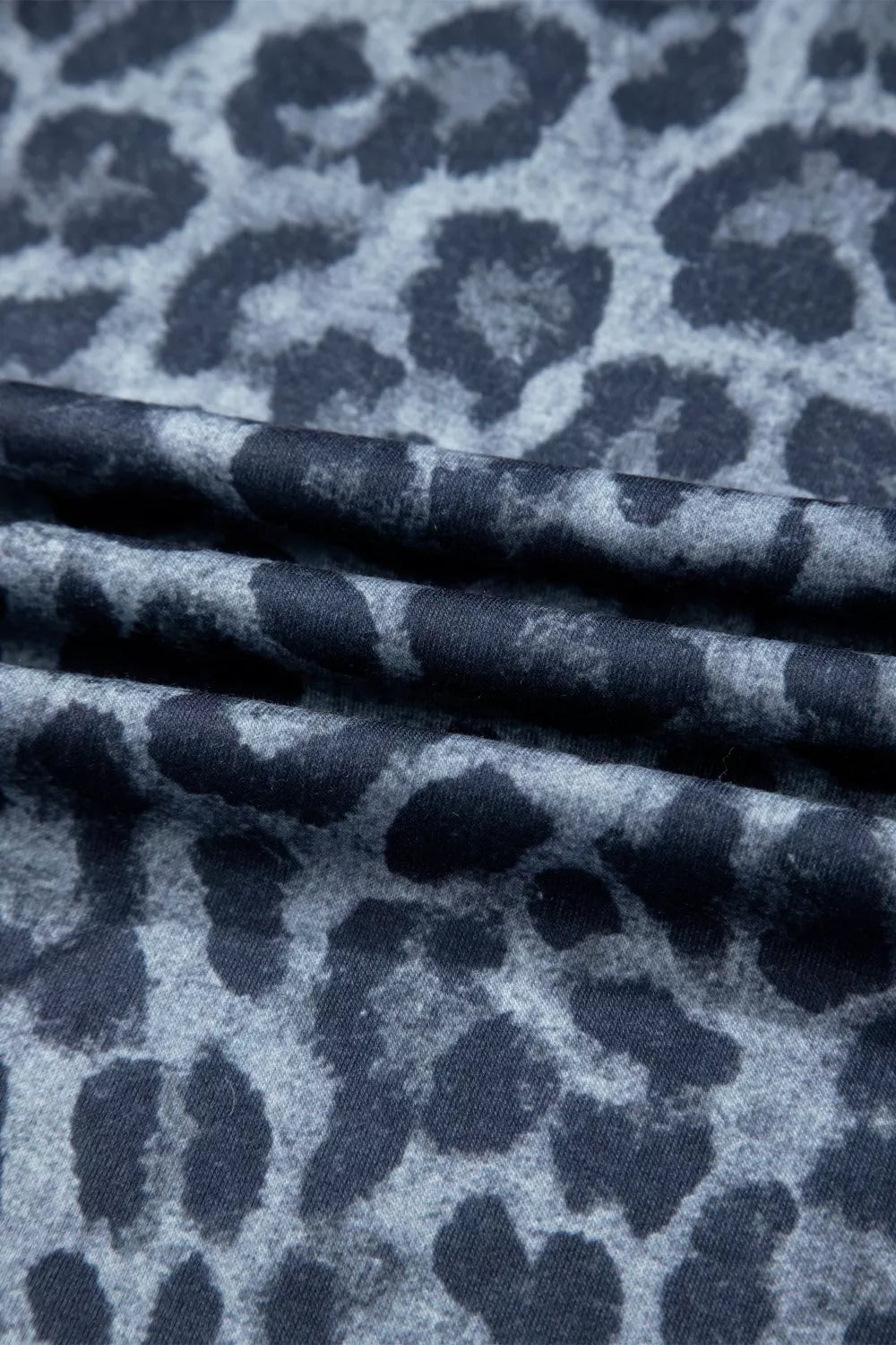 Leopard print drawstring wide leg pants back view