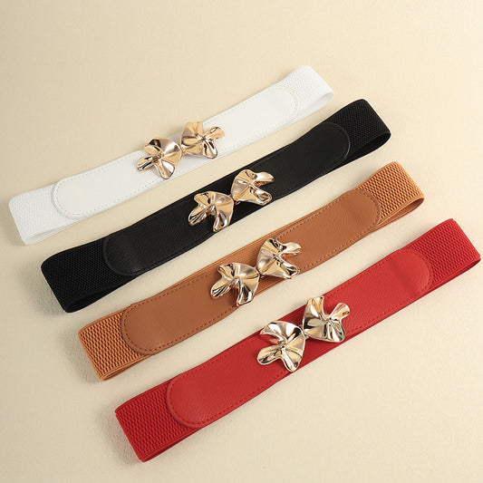 Alloy Buckle Elastic Belt - Fashorio
